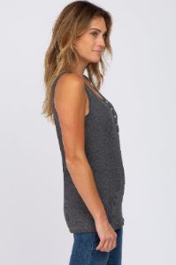 Charcoal Button Up Tank Top sold by Pinkblush