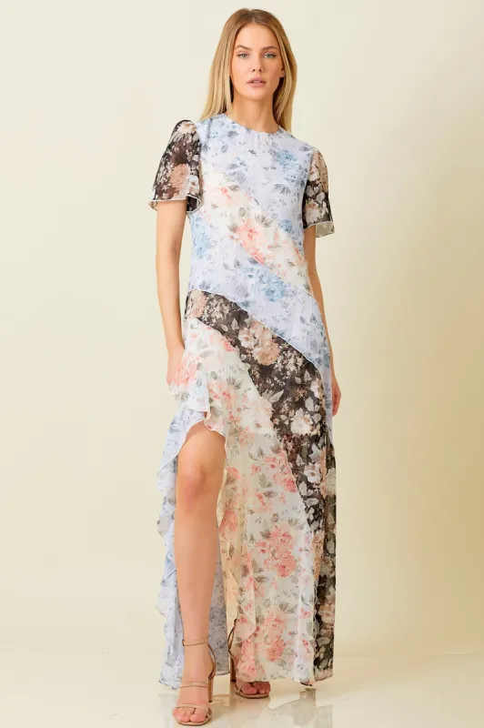 Multi Floral Print Mix Maxi Dress sold by Pinkblush