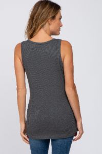 Charcoal Button Up Tank Top sold by Pinkblush