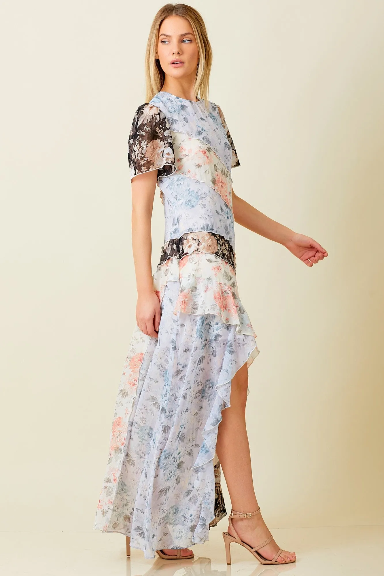 Multi Floral Print Mix Maxi Dress sold by Pinkblush product image thumbnail 3