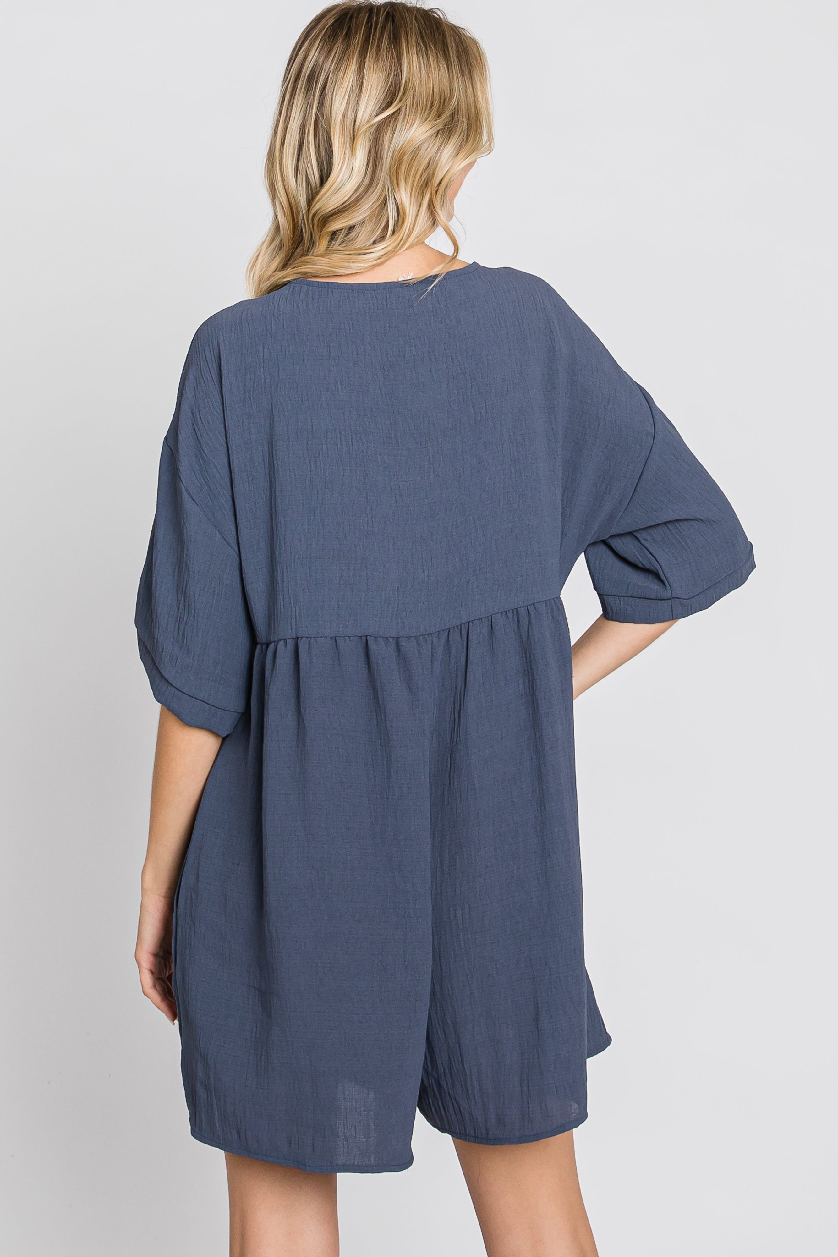 Charcoal Lace Up Romper sold by Pinkblush product image thumbnail 8