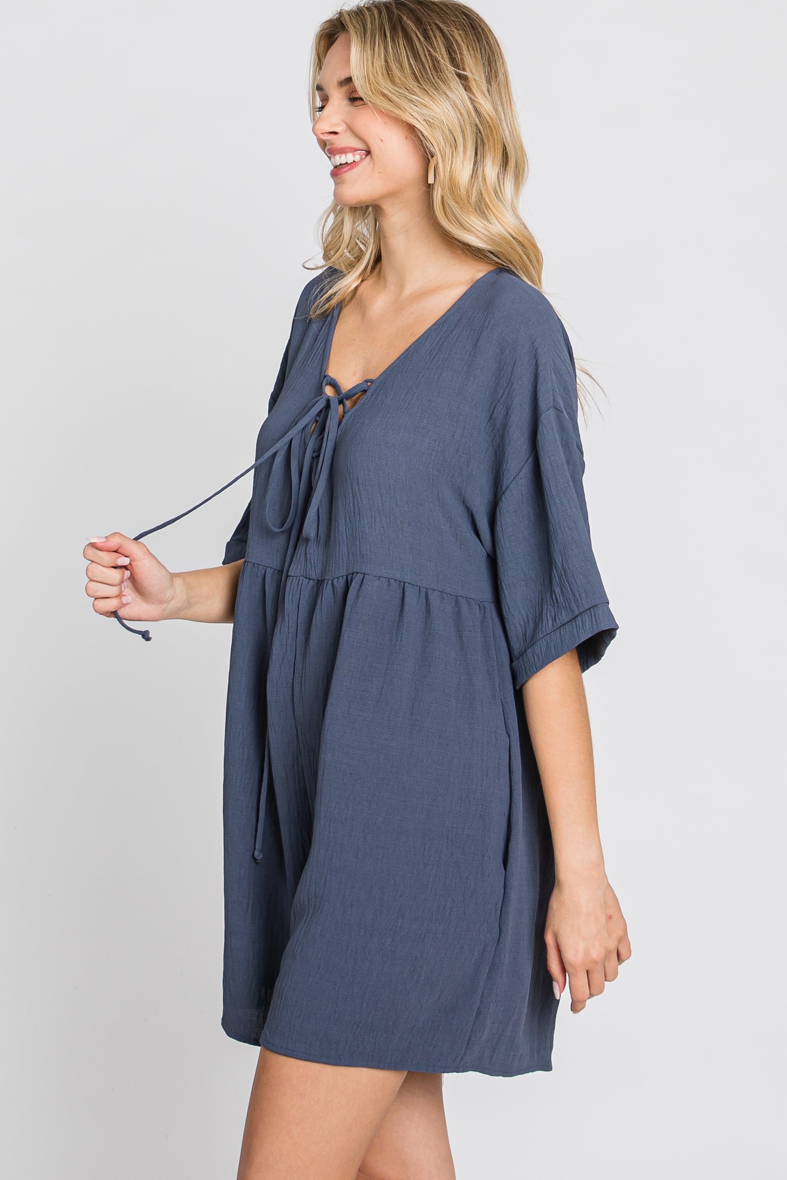 Charcoal Lace Up Romper sold by Pinkblush product image thumbnail 6