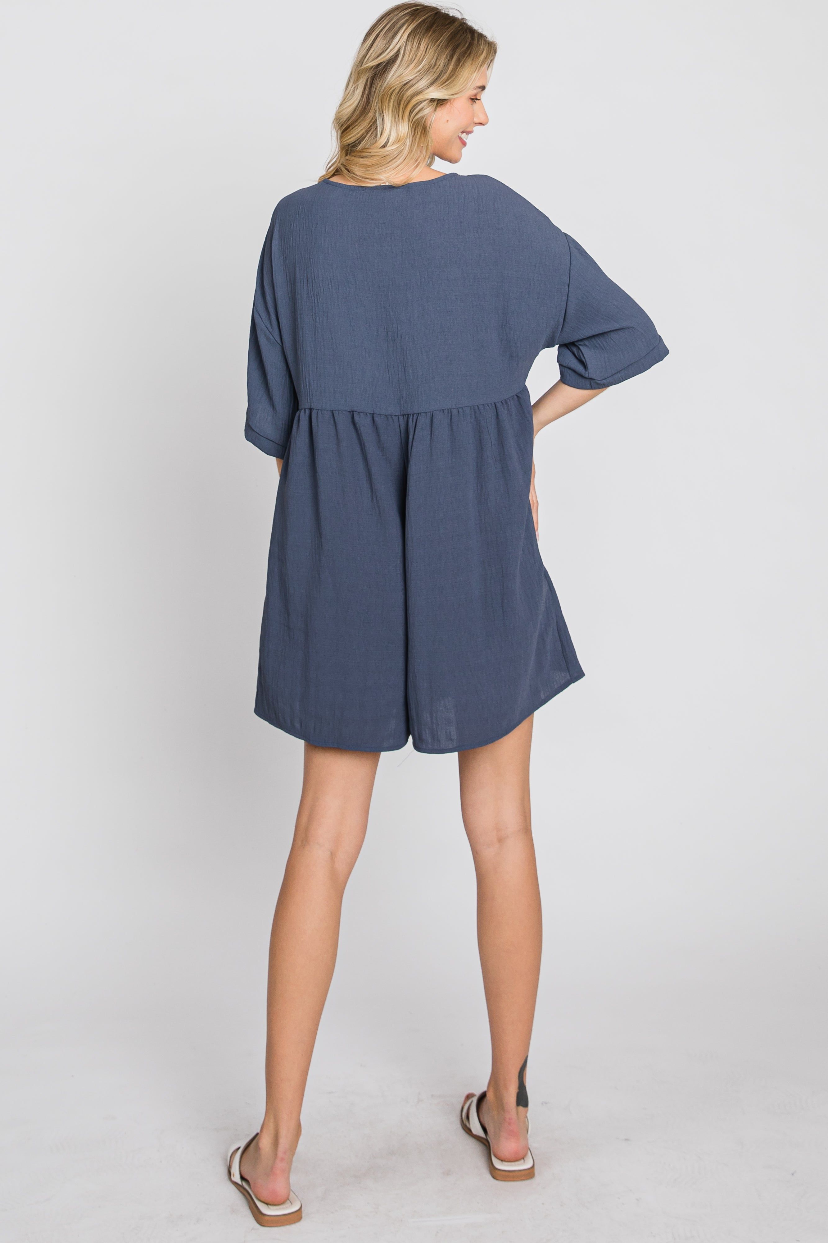 Charcoal Lace Up Romper sold by Pinkblush product image thumbnail 7