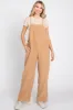 Camel Corduroy Wide Leg Maternity Overalls sold by Pinkblush