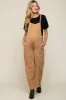 Camel Corduroy Wide Leg Maternity Overalls sold by Pinkblush