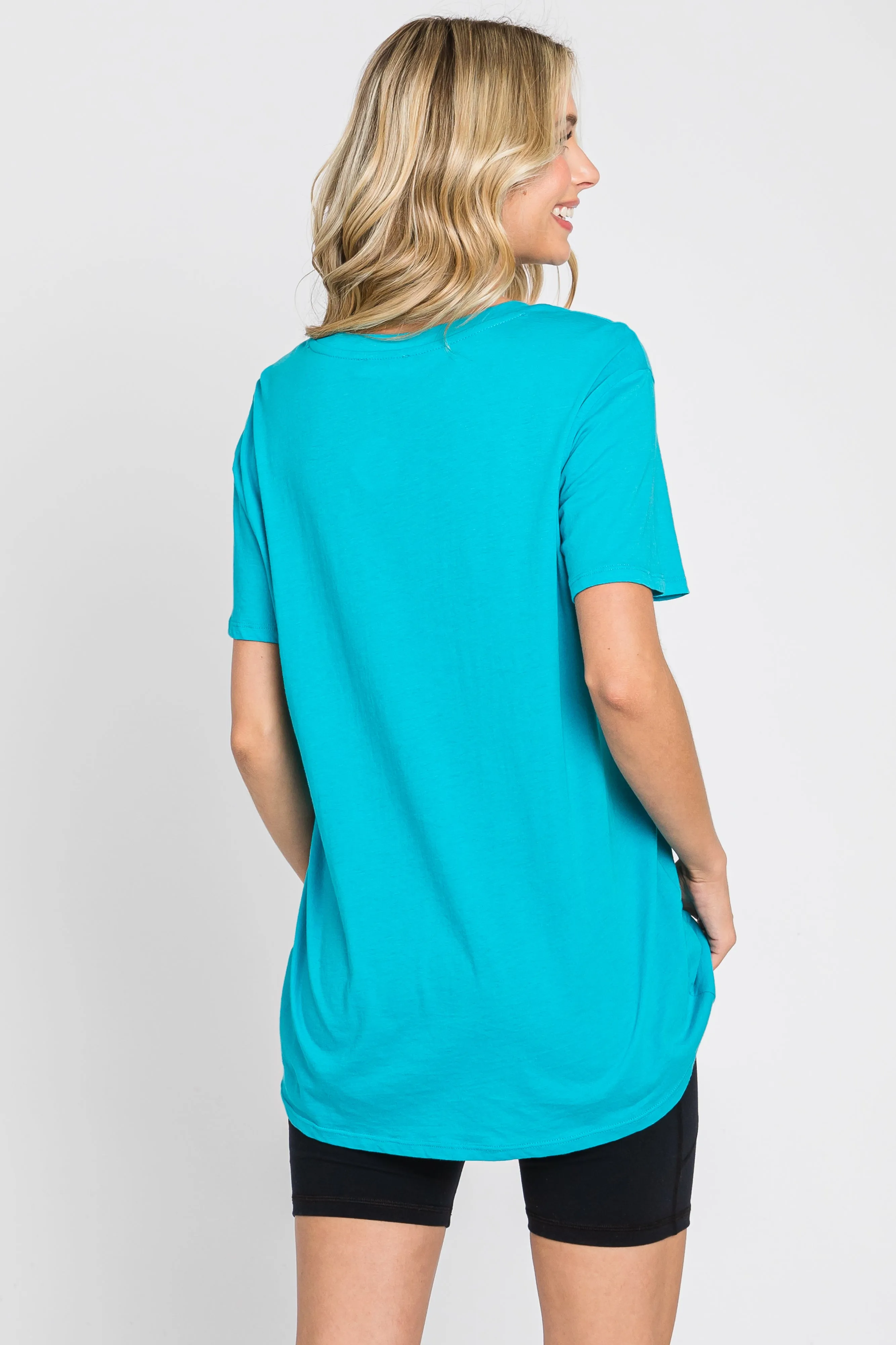 Turquoise Oversized Short Sleeve Top sold by Pinkblush product image thumbnail 3