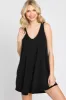 Black Rounded V-Neck Sleeveless Romper sold by Pinkblush