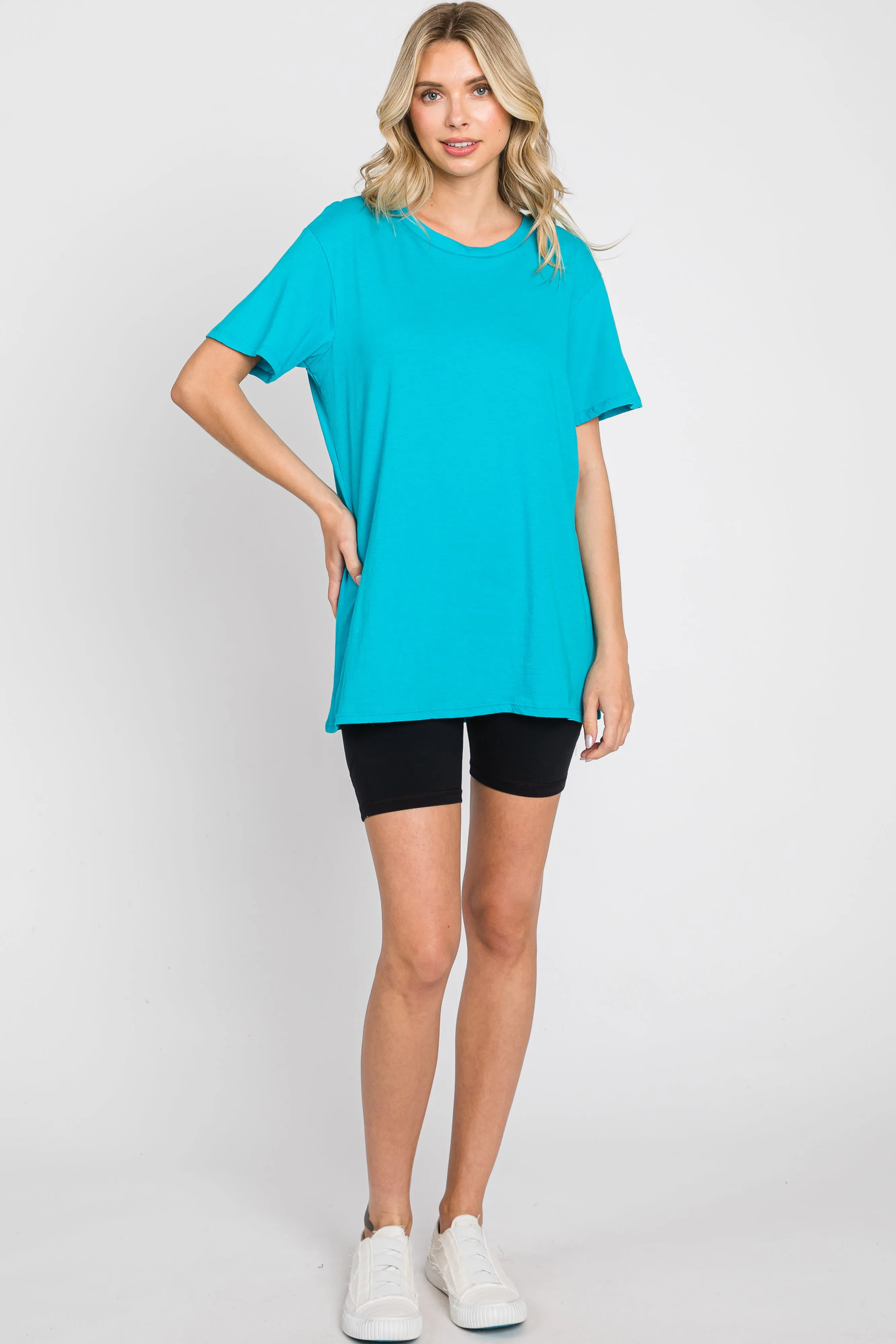 Turquoise Oversized Short Sleeve Top sold by Pinkblush product image thumbnail 4