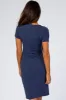 Navy Knit Wrap Fitted Nursing Dress sold by Pinkblush