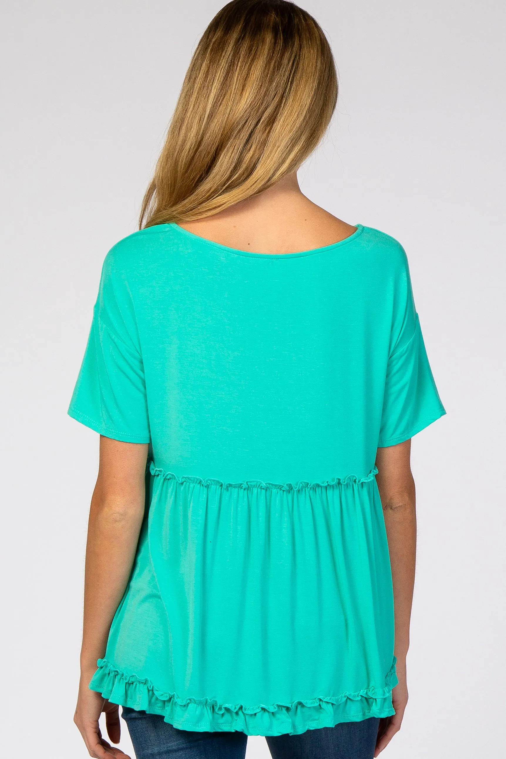Mint Green Lettuce Trim Maternity Top sold by Pinkblush product image thumbnail 3