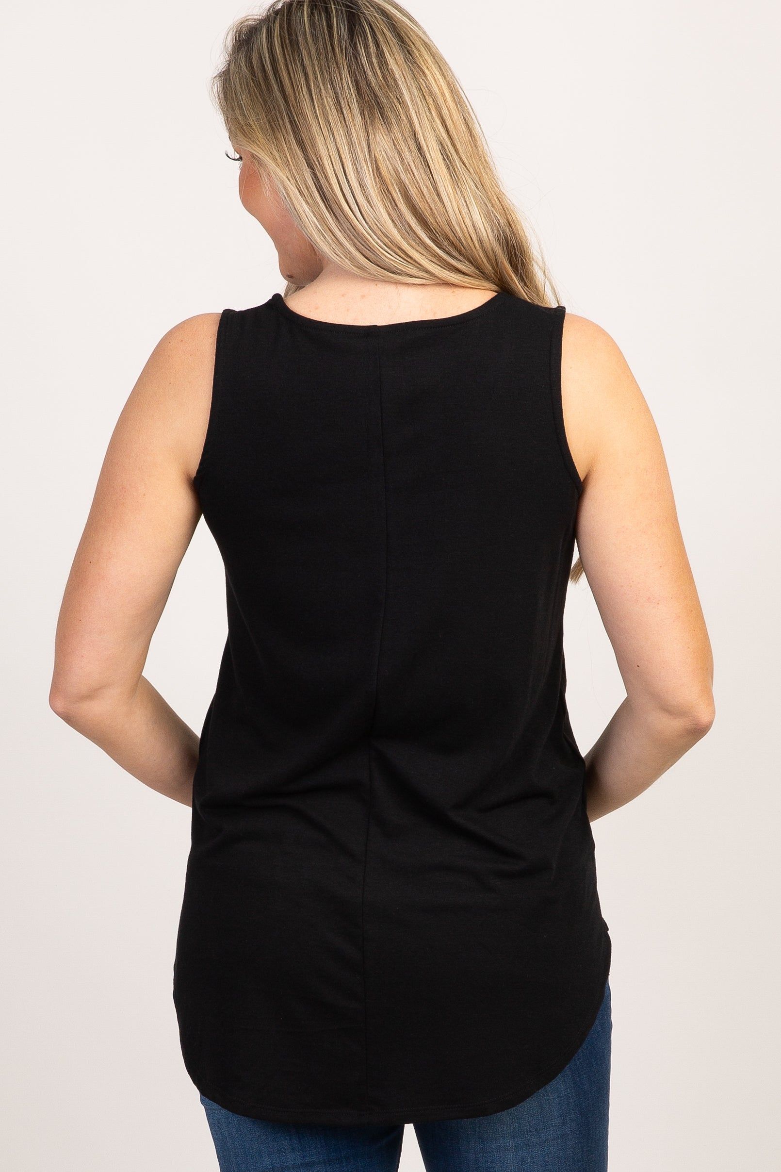 Black Basic Sleeveless Maternity Top sold by Pinkblush product image thumbnail 3