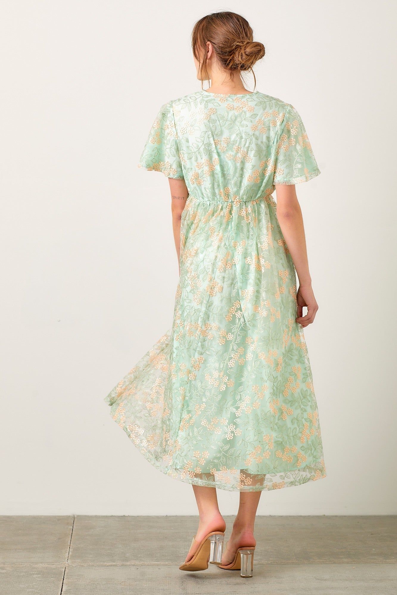 Sage Multi Mesh Maxi Dress sold by Pinkblush product image thumbnail 4