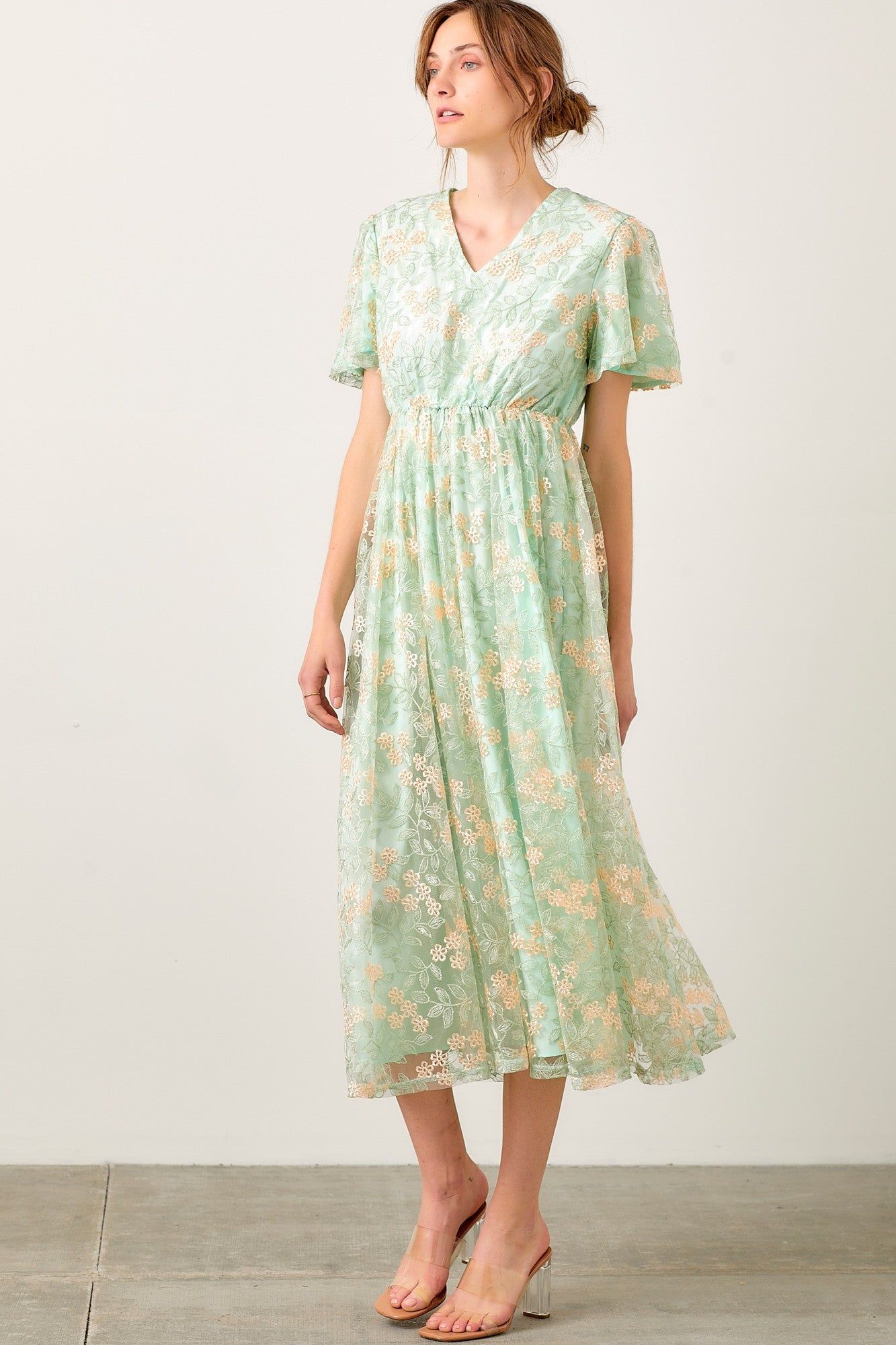 Sage Multi Mesh Maxi Dress sold by Pinkblush product image thumbnail 2