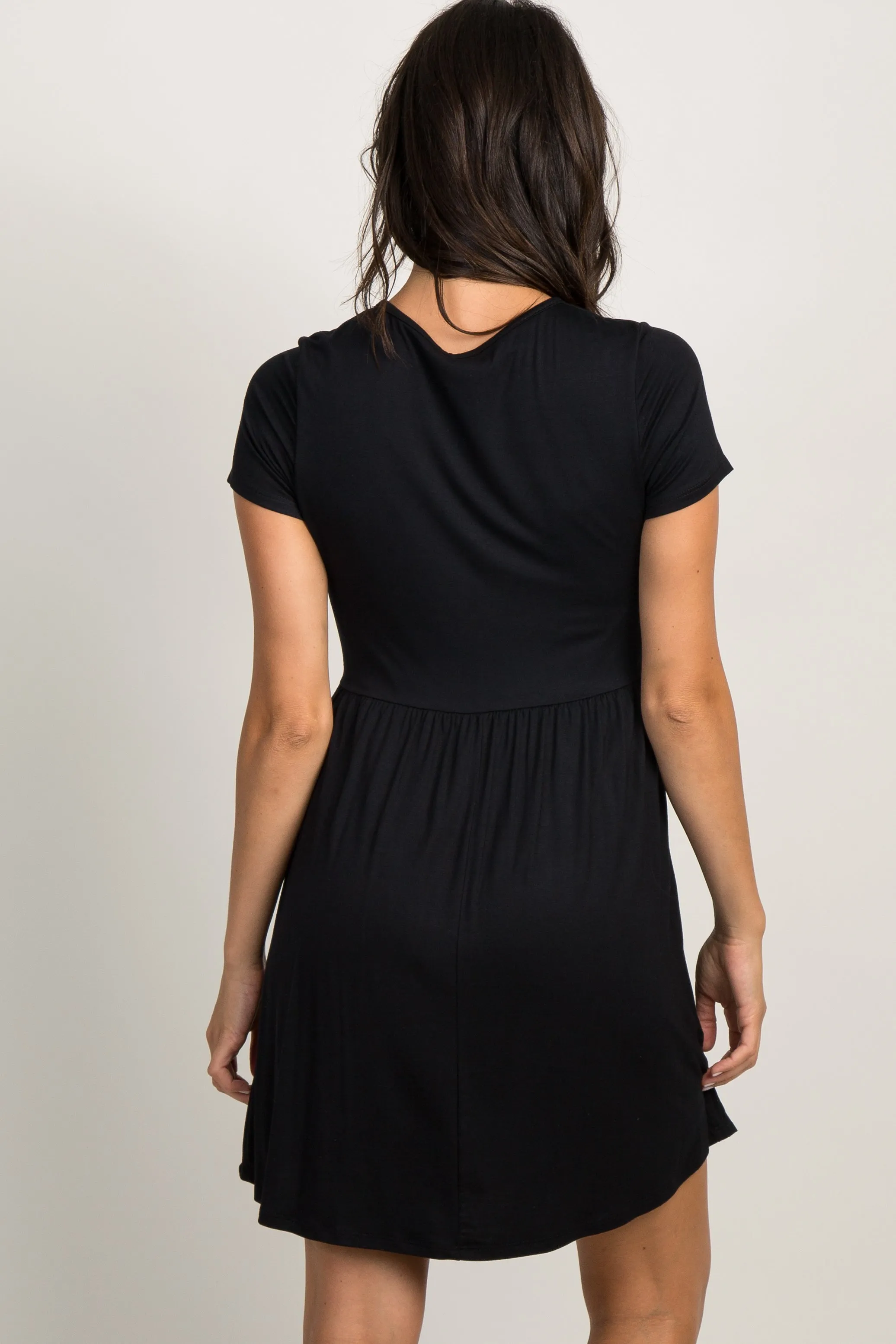 PinkBlush Black Solid Crochet Trim Shift Dress sold by Pinkblush product image thumbnail 4