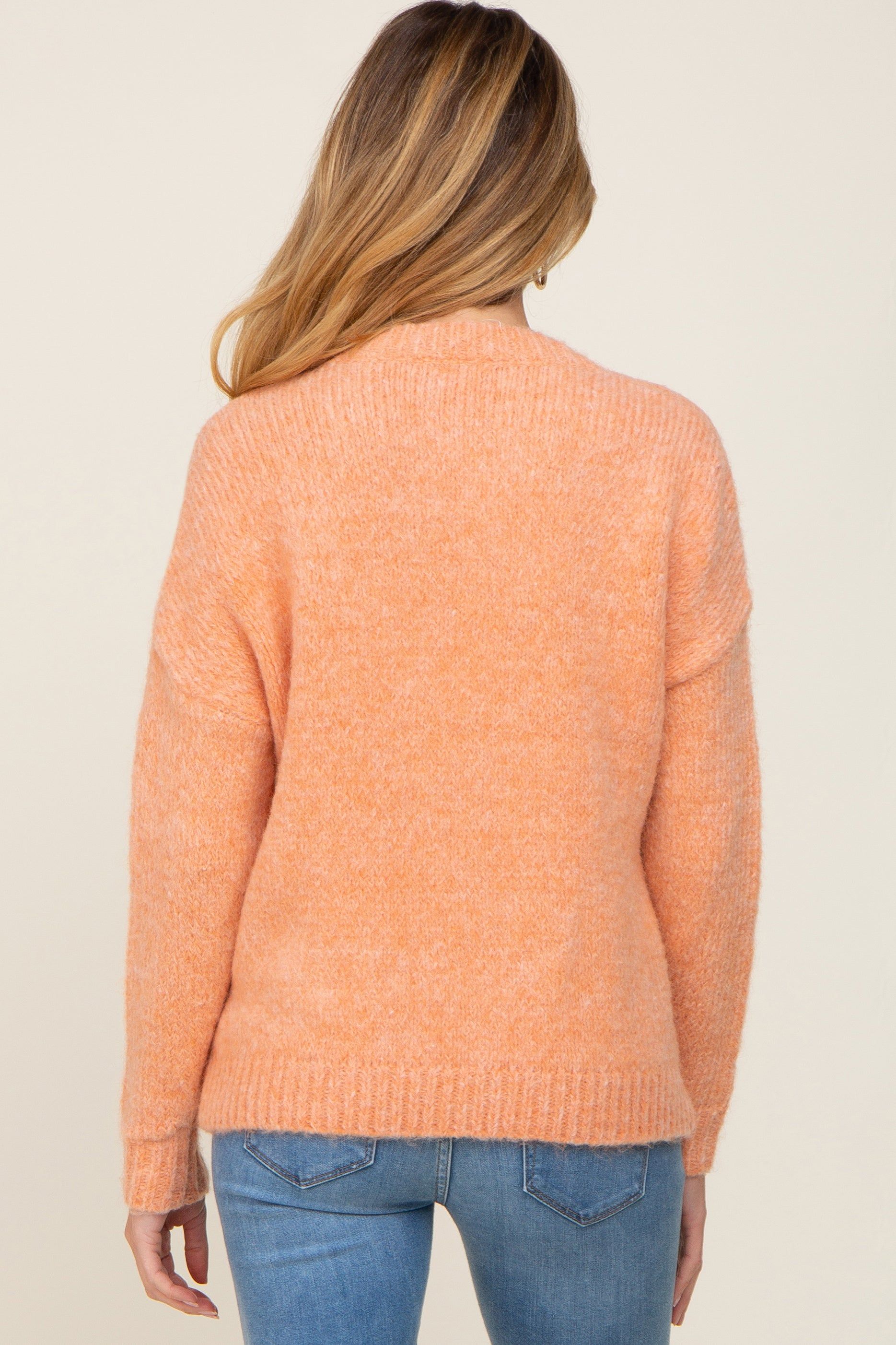 Orange Chunky Knit Maternity Sweater sold by Pinkblush product image thumbnail 3