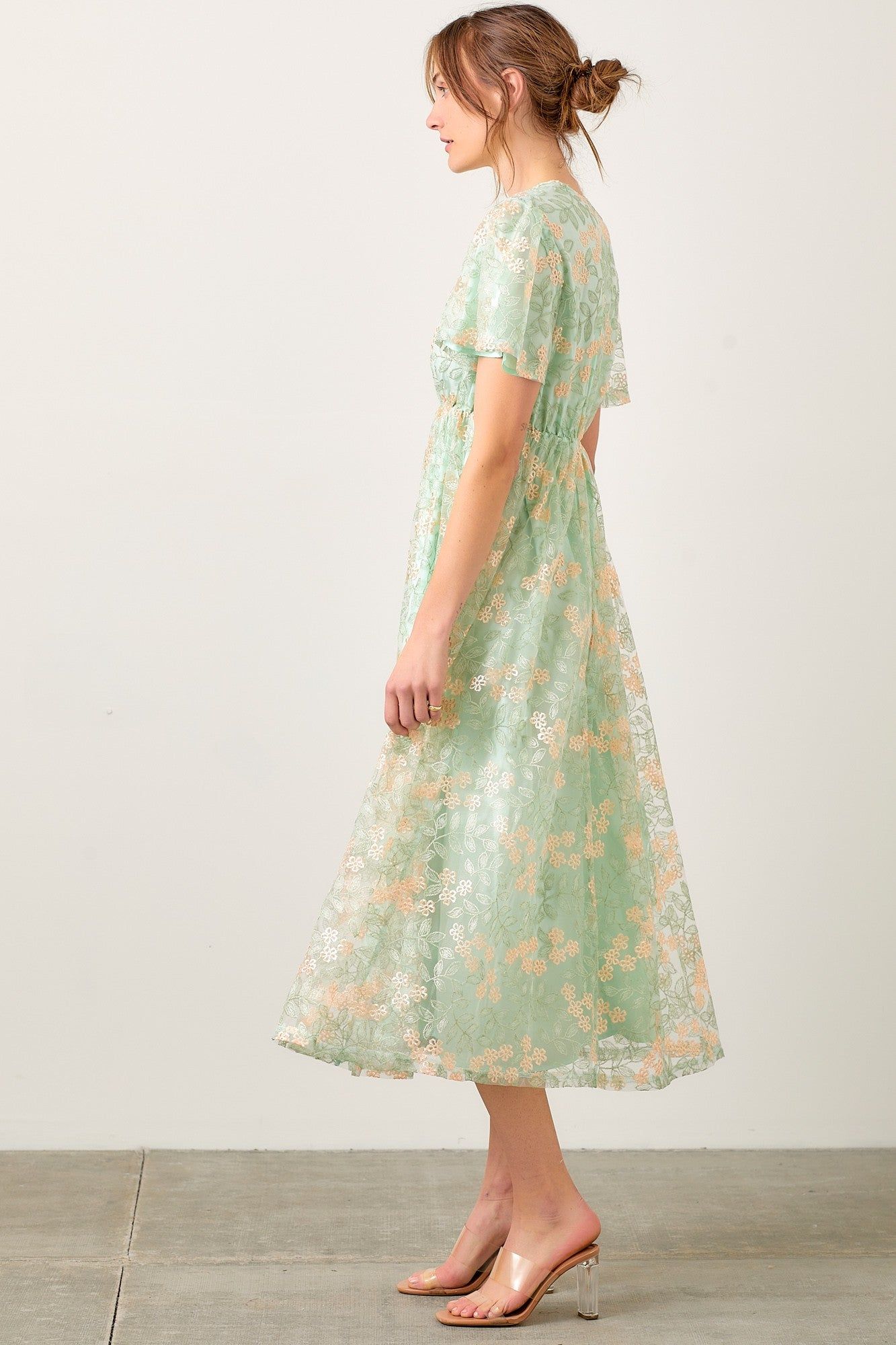 Sage Multi Mesh Maxi Dress sold by Pinkblush product image thumbnail 3