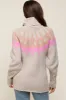 Beige Turtleneck Fair Isle Maternity Sweater sold by Pinkblush