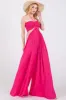 Fuchsia Smocked Drawstring Halter Side Cutout Jumpsuit sold by Pinkblush