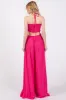 Fuchsia Smocked Drawstring Halter Side Cutout Jumpsuit sold by Pinkblush