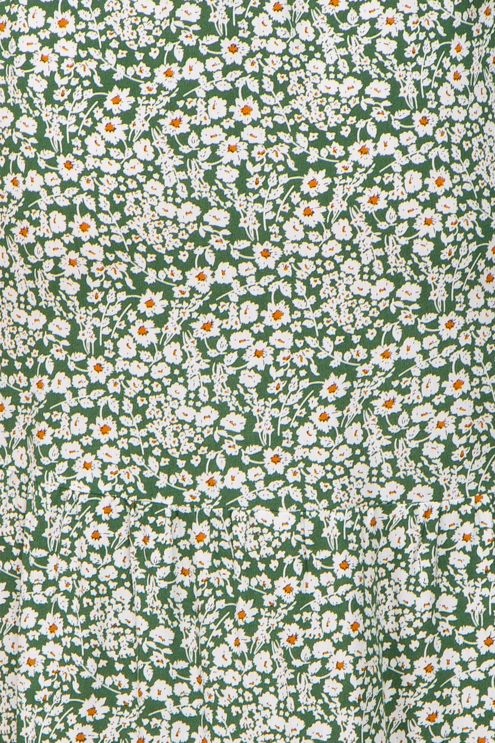 Green Floral Smocked Off Shoulder Maternity Midi Dress sold by Pinkblush product image thumbnail 4