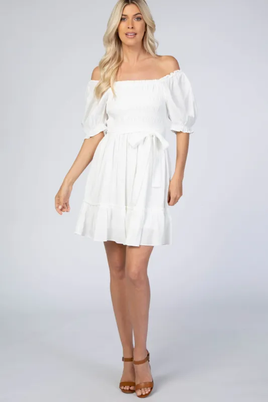 White Smocked Dress sold by Pinkblush