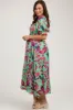Mint Green Floral Puff Sleeve Maternity Maxi Dress sold by Pinkblush