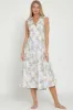 White Light Blue Sleeveless Collar & Button Down Tie Back Midi sold by Pinkblush