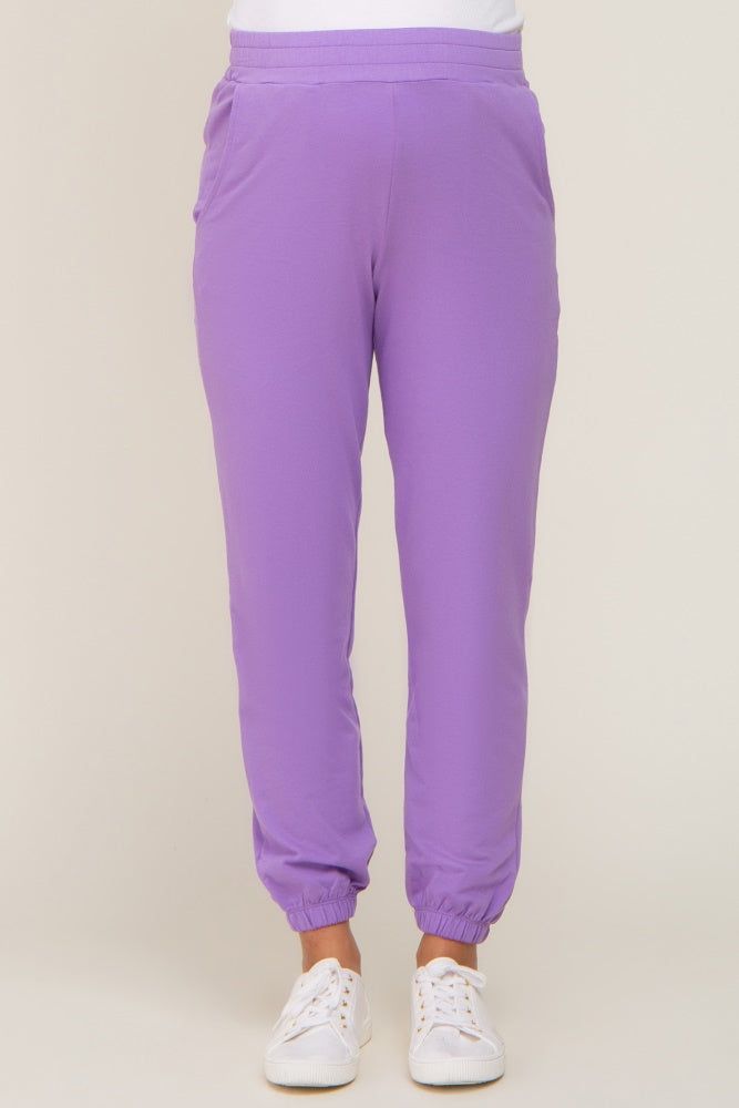 Lavender Basic Pocketed Maternity Sweatpants sold by Pinkblush product image thumbnail 2