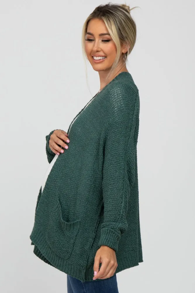 Forest Green Cuff Sleeve Maternity Cardigan sold by Pinkblush product image thumbnail 3