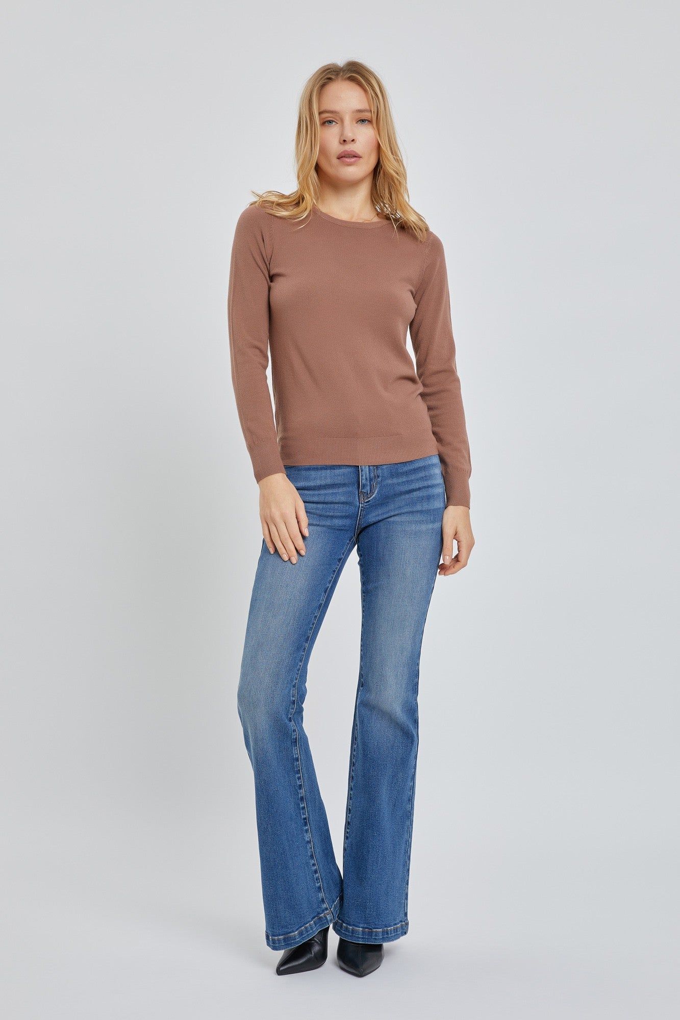 Mocha Knit Long Sleeve Top sold by Pinkblush