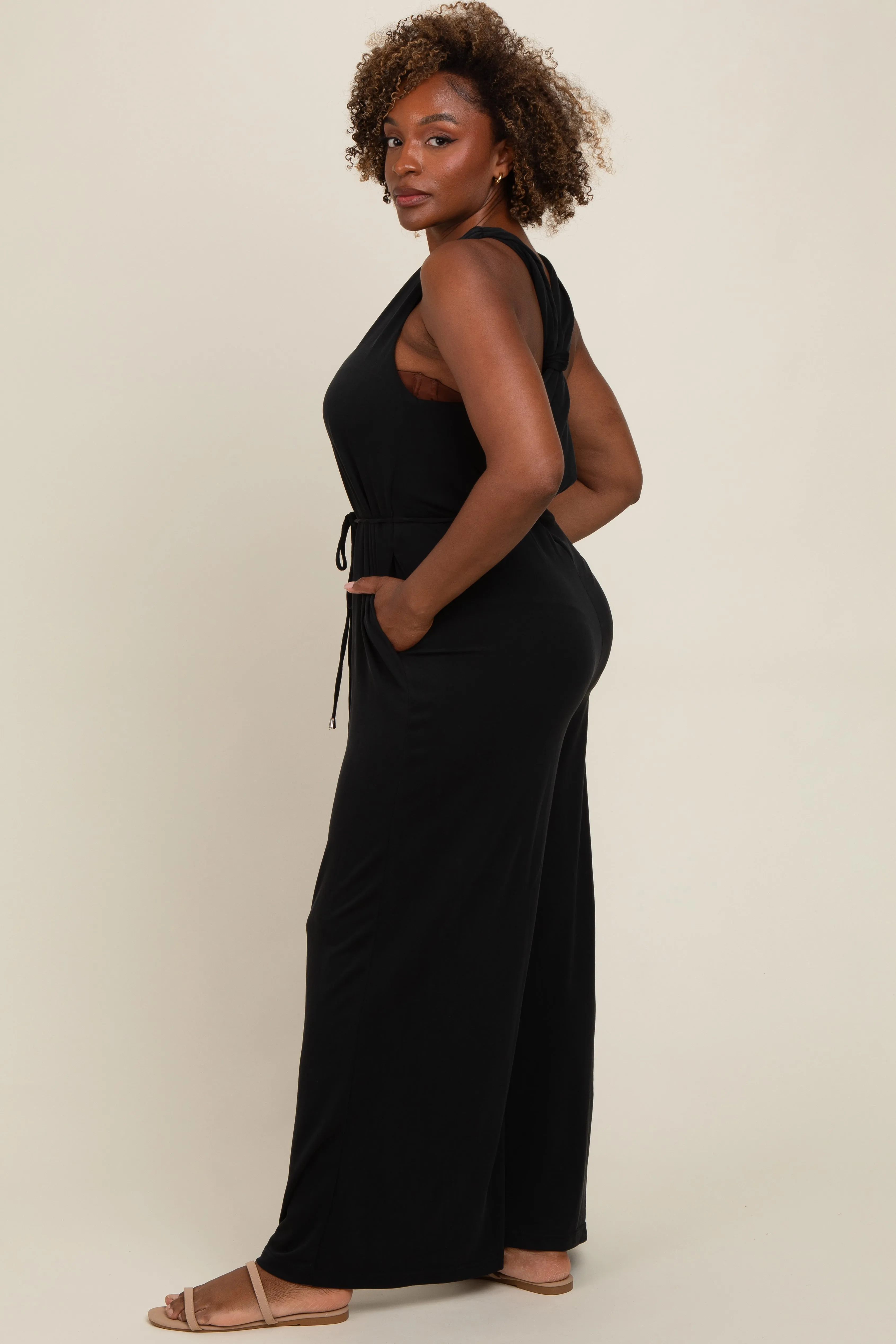 Black Racerback Wide Leg Jumpsuit sold by Pinkblush product image thumbnail 2