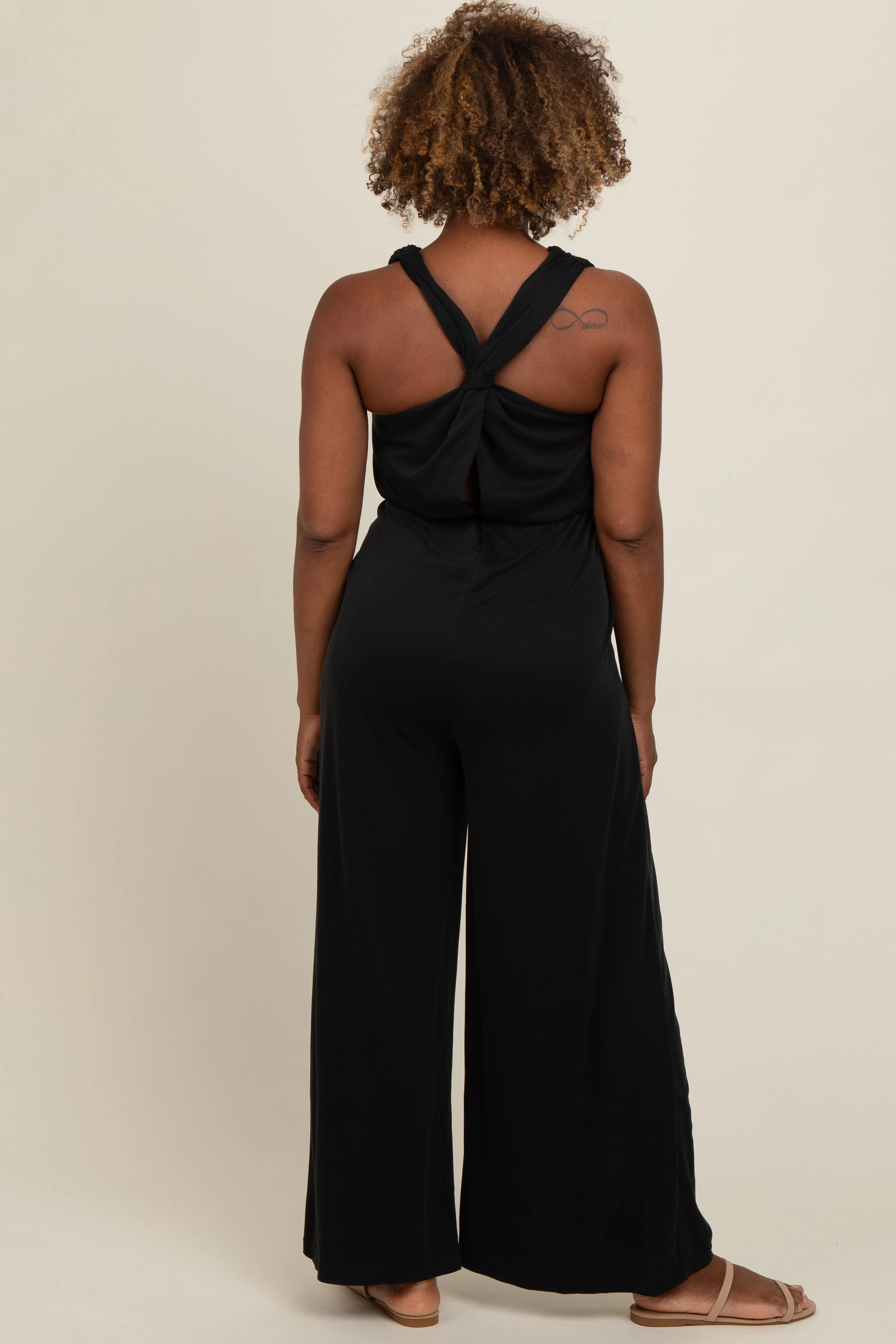 Black Racerback Wide Leg Jumpsuit sold by Pinkblush product image thumbnail 3