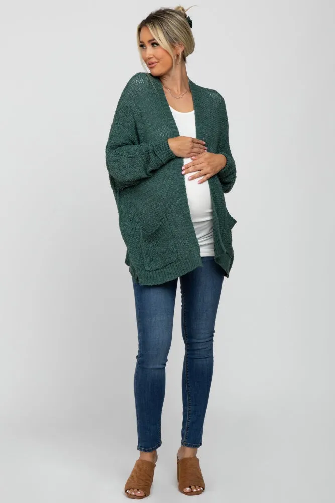Forest Green Cuff Sleeve Maternity Cardigan sold by Pinkblush product image thumbnail 2