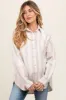 Taupe Stripe Button Down Maternity Shirt sold by Pinkblush
