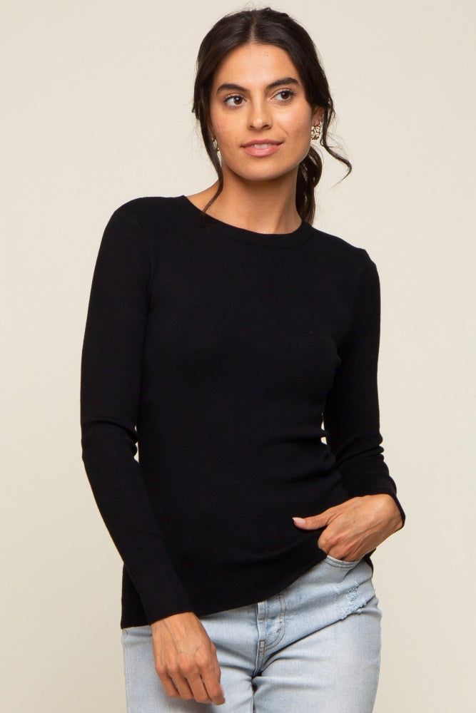 Black Knit Long Sleeve Top sold by Pinkblush product image thumbnail 4