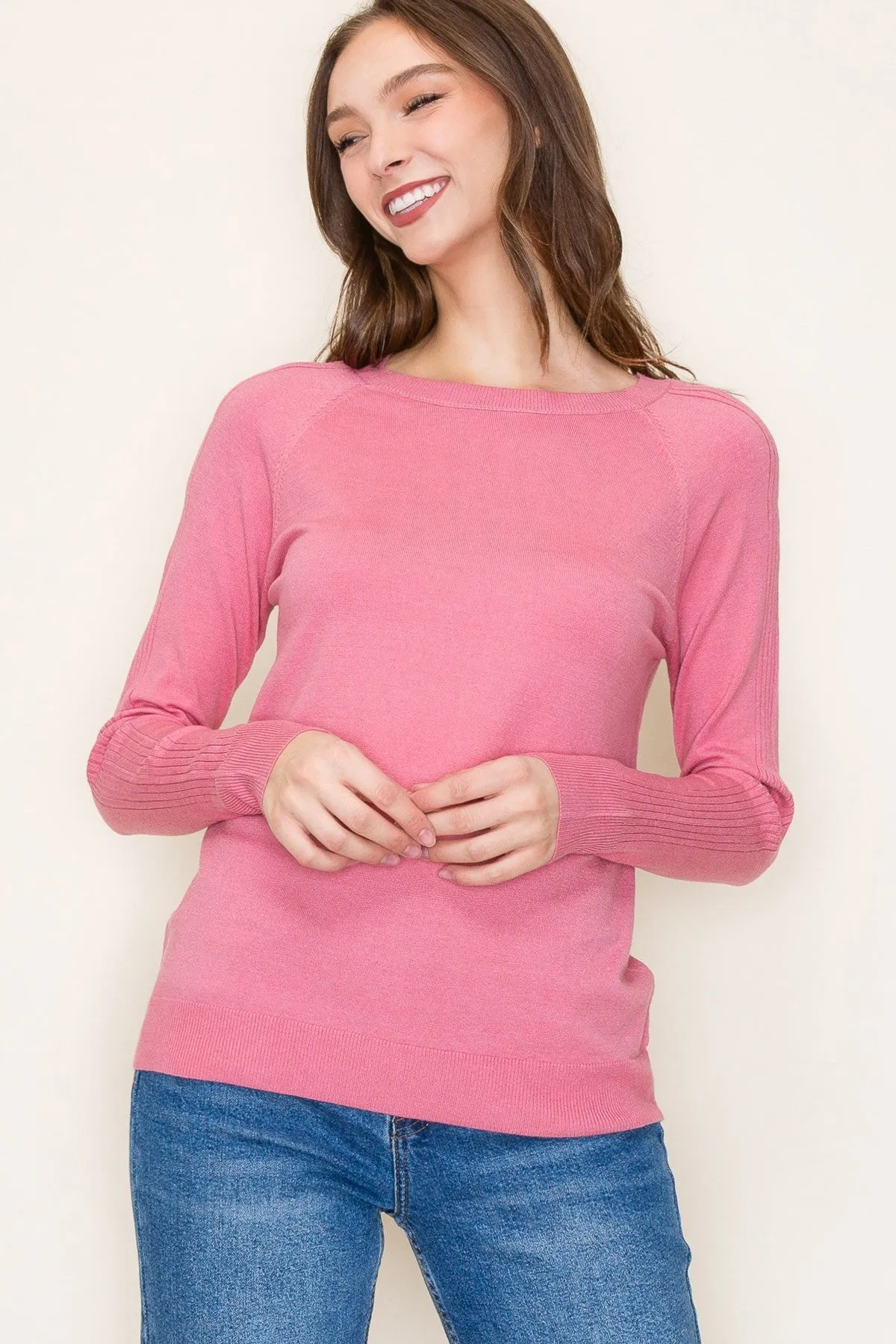 Mauve Knit Long Sleeve Top sold by Pinkblush