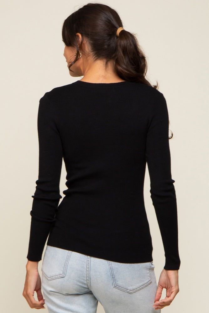 Black Knit Long Sleeve Top sold by Pinkblush product image thumbnail 3