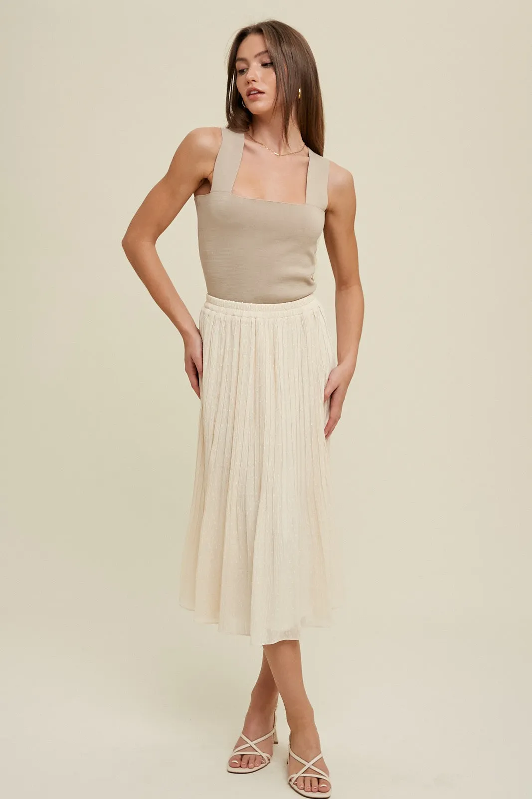 Champagne Square Neck Sweater Tank sold by Pinkblush product image thumbnail 2