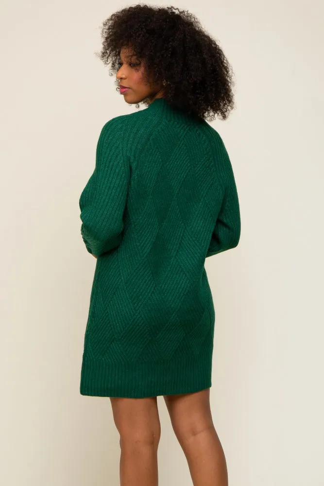 Hunter Green Knit Long Sleeve Sweater Dress sold by Pinkblush product image thumbnail 3