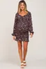 Black Floral Sweetheart Neck Smocked Long Sleeve Maternity Dress sold by Pinkblush