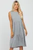 Heather Grey Ribbed Sleeveless Midi Dress sold by Pinkblush