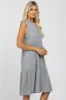 Heather Grey Ribbed Sleeveless Midi Dress sold by Pinkblush