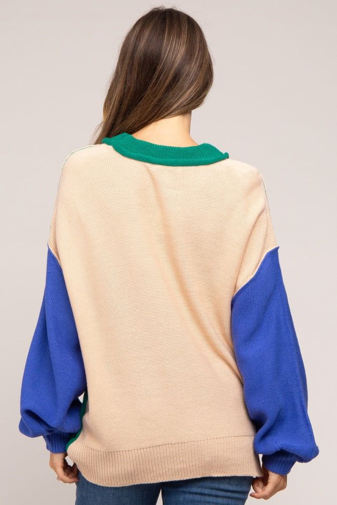 Emerald Multi-Color Knit Maternity Sweater sold by Pinkblush product image thumbnail 3