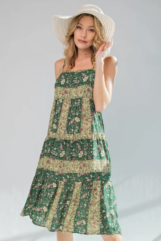Green Printed Cami Dress sold by Pinkblush