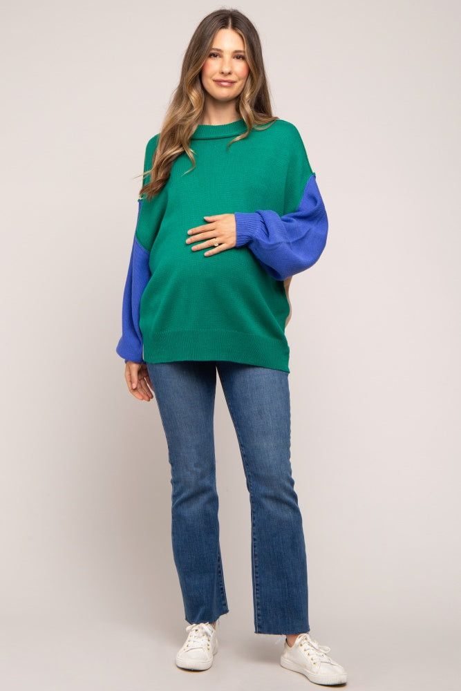 Emerald Multi-Color Knit Maternity Sweater sold by Pinkblush product image thumbnail 4