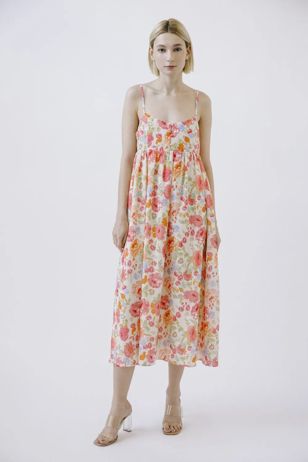 Multi Color Floral Button Front V-Neck Maternity Midi Dress sold by Pinkblush product image thumbnail 5