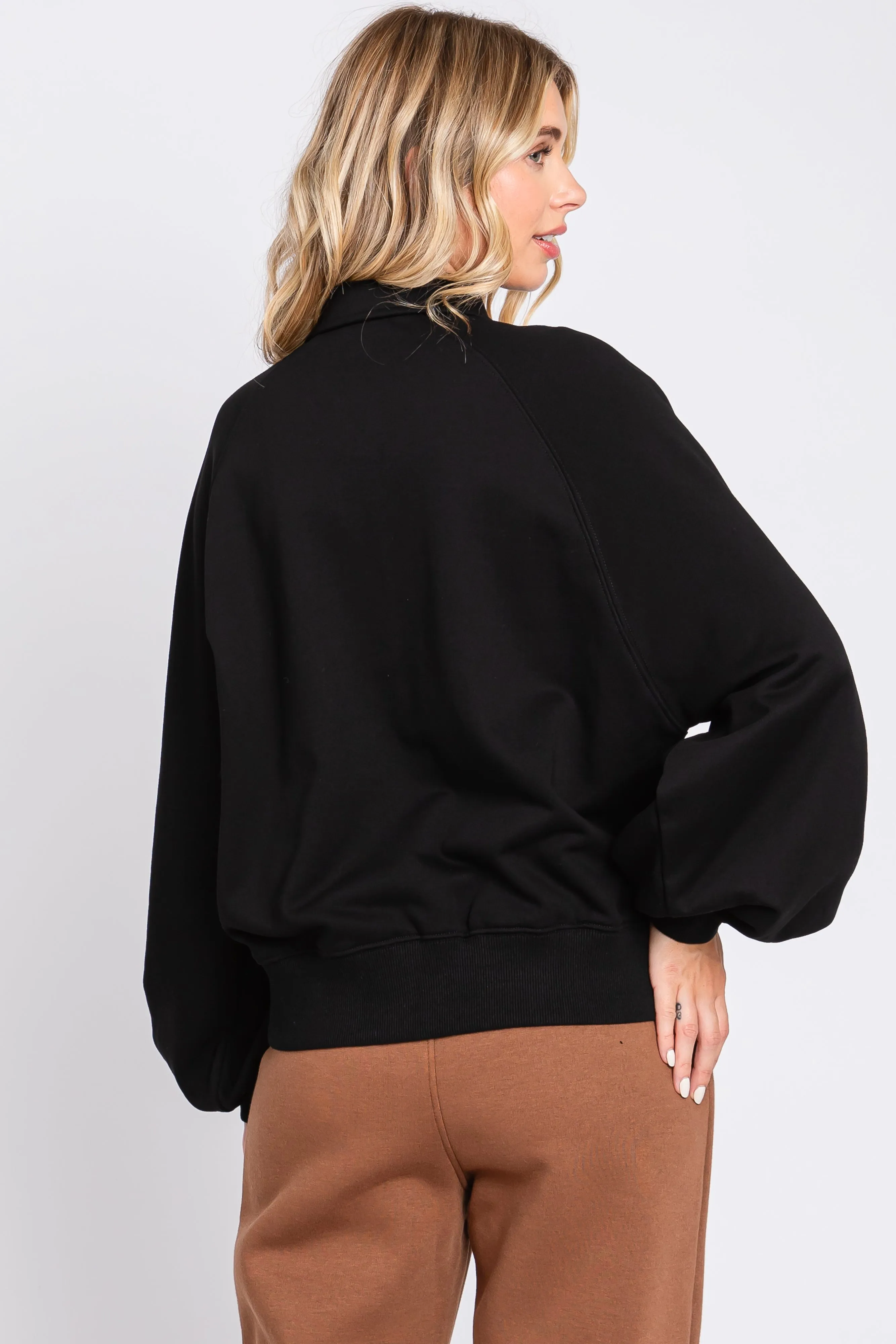 Black Collared Button Pullover sold by Pinkblush product image thumbnail 3