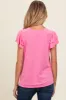 Pink Ruffle Short Sleeve Maternity Top sold by Pinkblush
