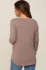 Mocha Long Sleeve Maternity Top sold by Pinkblush