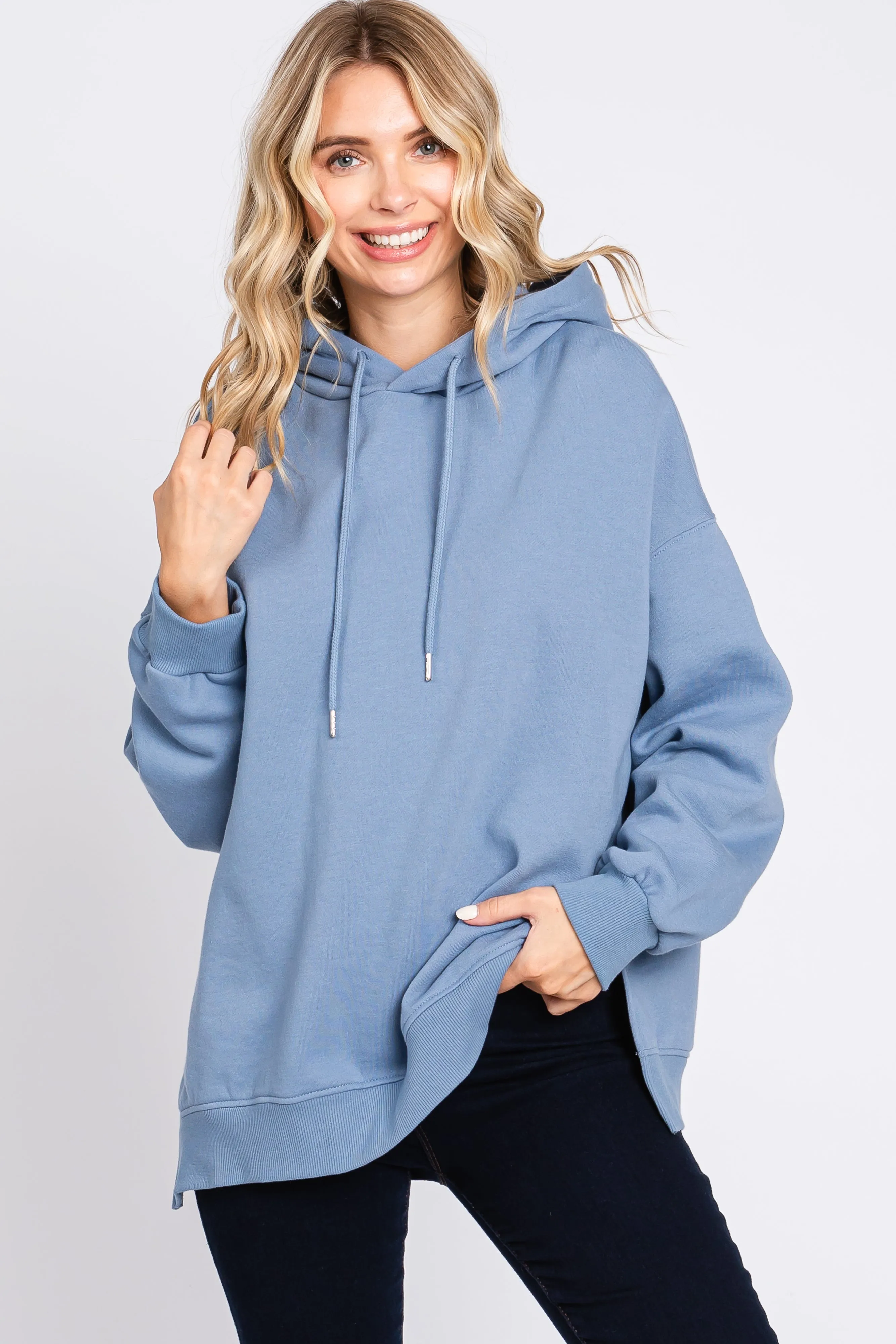 Blue Drawstring Hoodie sold by Pinkblush product image thumbnail 4